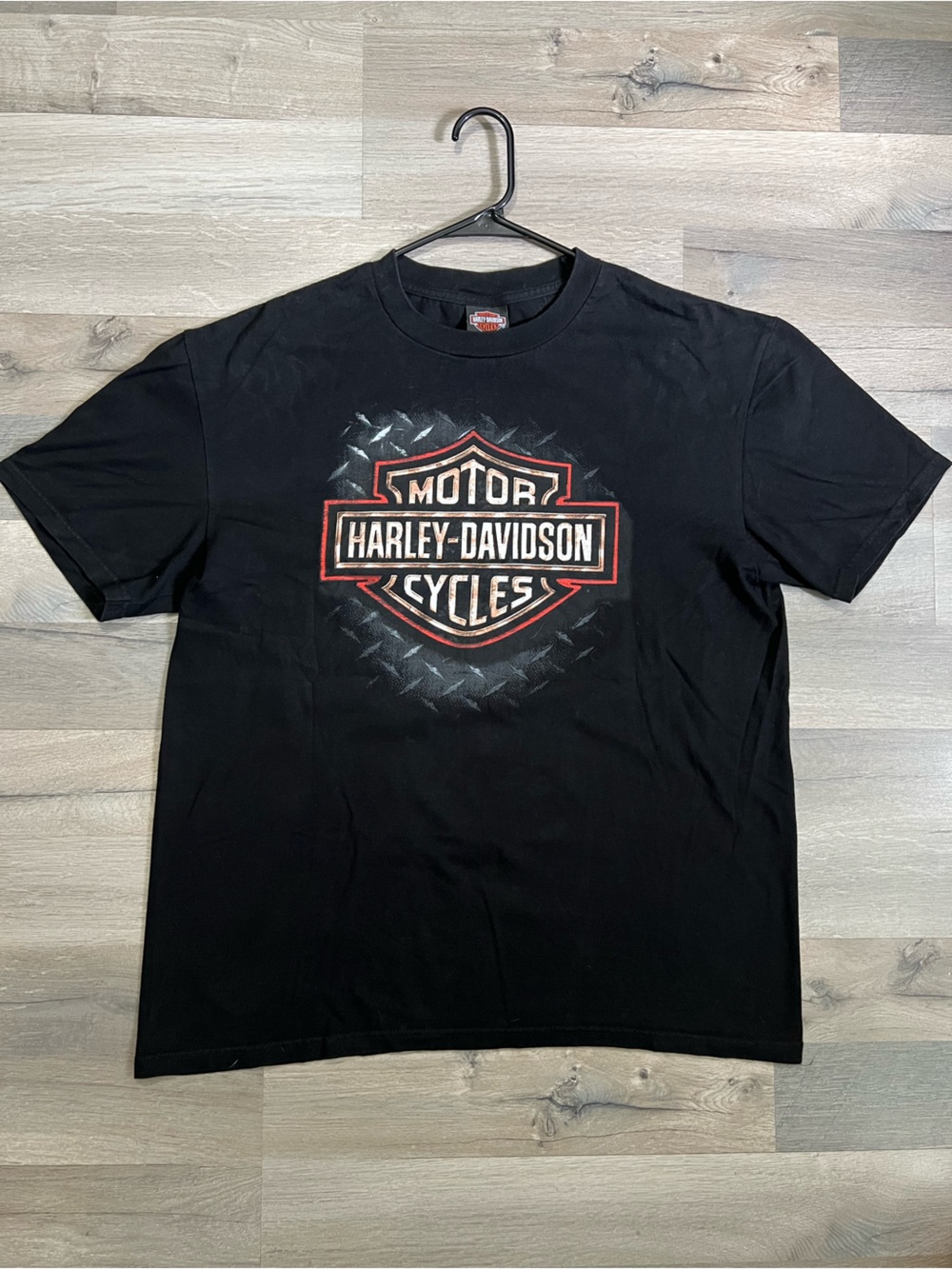 Harley-Davidson Shirt XL Black Orlando Florida Diamond Plate Eagle Bar & Shield